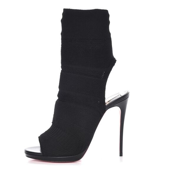 Christian Louboutin Shoes - Christian Louboutin NIB Cheminene 120 Black Open Toe Sock Boots Heels 39
